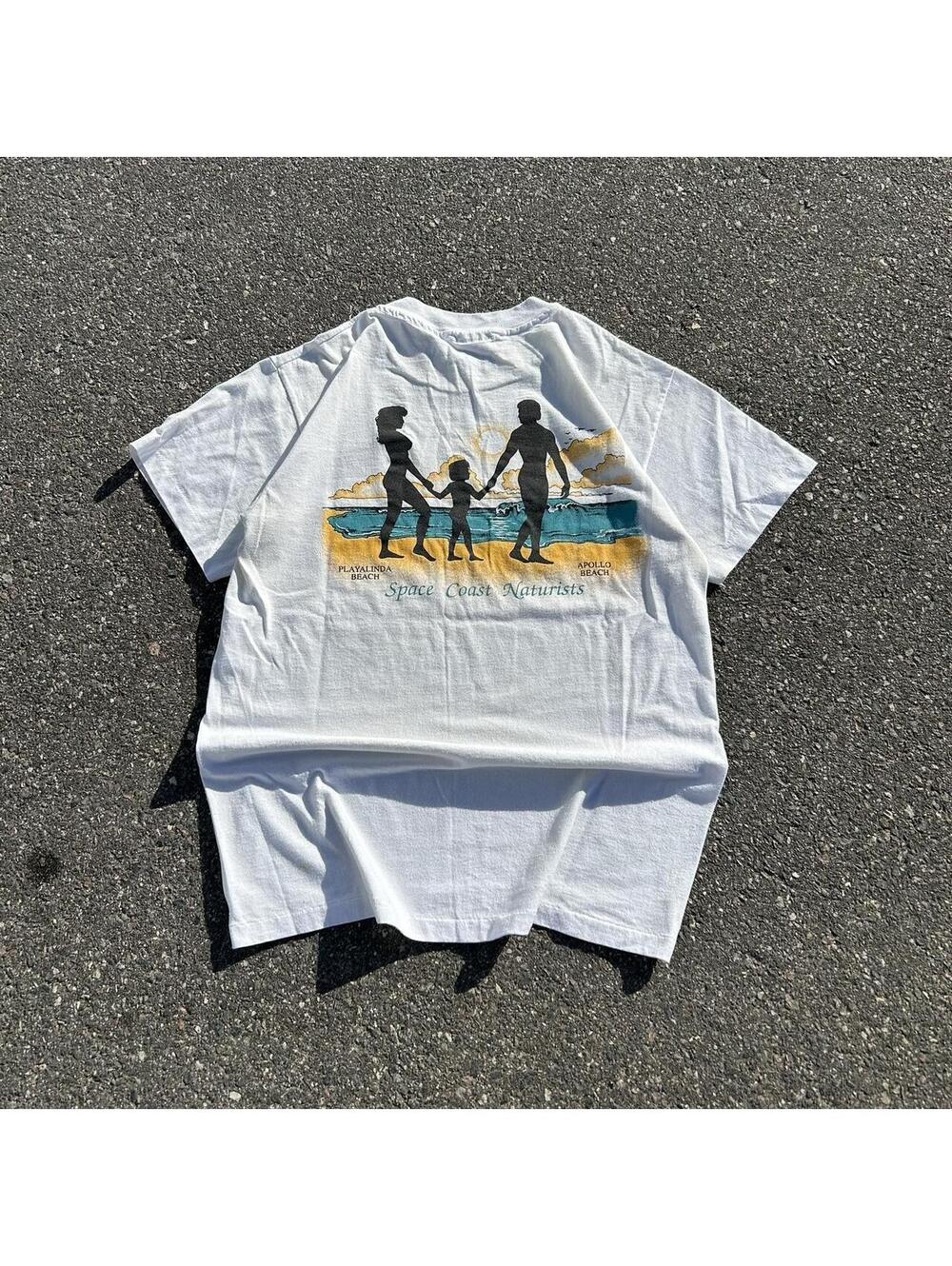 90s white vintage single stitch beach tee #beachvibes